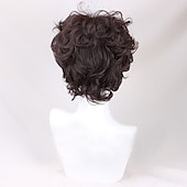 abordables Pelucas de personajes de películas-Frodo Baggins peluca cosplay marrón corto rizado pelo sintético resistente al calor pelucas de juego de rol pelucas de halloween