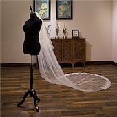 economico Veli sposa-Velum da Sposa a Due Strati Merletto Velum da Cattedrale con Paillettes  Ricami Tulle per impressionare