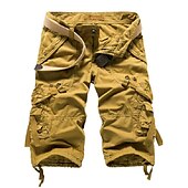 voordelige Klassiek-Voor heren Cargoshorts Wandelshorts Meerdere zakken Effen Kuitlengte Dagelijks Basic Slank Rode Wijn Zwart