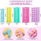 voordelige Krullers-20 stuks/set plastic haarrollers krulspelden snap op rollers zelf grip rollers kappers krulspelden geen warmte haar krulspelden voor diy kappers kapsalon haar kapper 5 maten