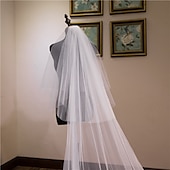 economico Veli sposa-Velum da Sposa a Due Strati Merletto Velum da Cattedrale con Paillettes  Ricami Tulle per impressionare