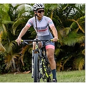 billiga Klädset för kvinnor-Dam Kortärmad Cykeltröja med shorts Triathlondräkt Sommar Elastan Polyester Grön Vit Svart Lappverk Rolig Cykel Träningsdräkter Andningsfunktion Snabb tork Bakficka Svettavvisande sporter Lappverk