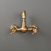 billiga vridbar-traditionella diskbänksblandare väggmonterad mässing, vintage retro köksblandare dubbelspak standard pip kärlkran