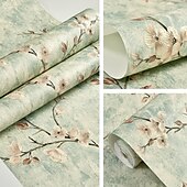 Χαμηλού Κόστους Ταπετσαρία Floral &amp; Plants-δροσερές ταπετσαρίες λουλούδι ταπετσαρία τοίχου τοιχογραφία 3d κάλυμμα τοίχου αυτοκόλλητο μεμβράνη φλούδα και ξυλάκι αφαιρούμενο αυτοκόλλητο ανάγλυφο άνθος δαμασκηνιάς non woven διακόσμηση σπιτιού