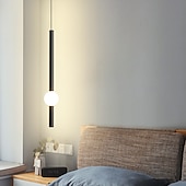 billige Øylys-1-lys 60 cm led pendel lys nordisk nattbord lys moderne enkel stue bakgrunn vegg bar lang linje lysekrone soverom enkelt hode verktøy små pendel lys