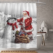 halpa Christmas Bath-jouluinen suihkuverho vedenpitävä kangas kylpyhuoneen sisustus ja moderni ja klassinen teema ja joulu