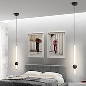 billige Øylys-1-lys 60 cm led pendel lys nordisk nattbord lys moderne enkel stue bakgrunn vegg bar lang linje lysekrone soverom enkelt hode verktøy små pendel lys