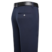 cheap Slim-Men&#039;s Dress Pants Trousers Slacks Flat Front Pants Suit Pants Straight Leg Geometry Stretch No-Iron Formal Wedding Business Classic Style Casual Black Royal Blue High Waist Stretchy