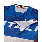 cheap Men&#039;s Clothing Sets-Men&#039;s Cycling Jersey with Bib Shorts Short Sleeve Mountain Bike MTB Road Bike Cycling Yellow Red Sky Blue Graphic Italy National Flag Bike Clothing Suit UV Resistant 3D Pad Breathable Quick Dry