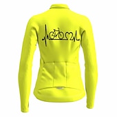 ieftine Tricouri pentru femei-Pentru femei Jersey de ciclism Inimă Grafic Amuzant Manșon Lung Bicicletă Jerseu Topuri cu 3 buzunare spate Ciclism montan Ciclism stradal Uscare rapidă Dungi reflectorizante Înapoi de buzunar