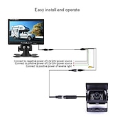 זול מצלמת מראה אחורית לרכב-718D 7 אִינְטשׁ TFT-LCD 600TVL 480 קווי טלוויזיה CCD חוטי 120 מעלות 7 אִינְטשׁ ערכת תצוגה אחורית לרכב עמיד במים / ראיית לילה / התאמת בהירות ל אוטובוס / משאית