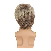お買い得  パーティーウィッグ-男性用ブロンドウィッグ ショートレイヤー ナチュラル合成 耐熱性ウィッグ コスプレ ウィッグキャップ付き ハロウィンウィッグ