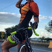 baratos Conjuntos de Roupa de Mulher-malha de manga curta para ciclismo com shorts triatlo tri terno azul bicicleta de secagem rápida respirável roupas com padrão esportivo