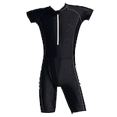 abordables Lycra de surf-Homme Combinaison Fine Maillots de Bain Protection solaire UV Respirable Séchage rapide Manche Courte Combinaisons Maillot de bain Zip sur le devant Natation Plongée Surf Sport Rayure Eté
