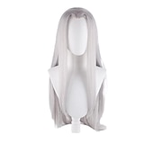 olcso Filmfigura paróka-játék final fantasy 7 remake sephiroth cosplay paróka ff7 100cm ezüst hosszú egyenes hőálló haj szerepjáték paróka halloween paróka