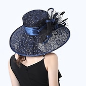 ieftine Pălării Party-Accesorii pentru Cap Pălărie Tip Bucket Amestec de Poliester  Bumbac Pălărie de Soare Nuntă în Aer Liber Kentucky Cupa Melbourne Accesorii pentru Cap cu Accesorii Din Dantelă Floral pentru a