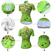 abordables Conjuntos de Ropa de Mujer-Mujer Maillot de Ciclismo con Culotte Manga Corta MTB Bicicleta Montaña Ciclismo Carretera Verano Primavera Otoño Amarillo Rosa Rojo Rayas Estampado Flores Botánica Flor Gracioso Bicicleta Filtro
