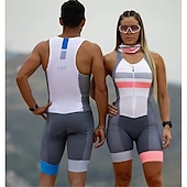 baratos Conjuntos de Roupa de Mulher-triatlo triatlo sem mangas tri terno preto bicicleta secagem rápida e respirável linhas esportivas / roupas de ondas