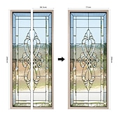 ieftine Autocolante Uși-2 buc. autocolante autoadezive creative imitație de sticlă pentru uși pentru sufragerie autocolante decorative de perete rezistente la apă 30,3&quot;*78,7&quot;(77x200cm)