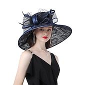 ieftine Pălării Party-Accesorii pentru Cap Pălărie Tip Bucket Amestec de Poliester  Bumbac Pălărie de Soare Nuntă în Aer Liber Kentucky Cupa Melbourne Accesorii pentru Cap cu Accesorii Din Dantelă Floral pentru a