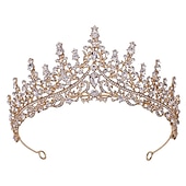 voordelige Accessoires voor haarstyling-bruid hoofdtooi luxe kristal strass barokke handgemaakte kleurrijke kristal strass kroon multicolor tiara accessoire bruids hoofdtooi
