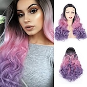 cheap Party Wigs-Red Synthetic Wig Long Wavy Side Part Heat Resistance Wig Natural Looking Fiber for Women Cosplay or Daily Use. Halloween Wigs