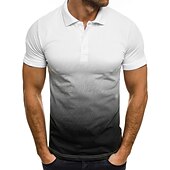 preiswerte Bedrucktes Poloshirt für Herren-Herren Grafik Poloshirts Golfshirt Kurzarm Polo-Shirts Hemden mit Kragen Business-Casual Urlaubskleidung Formelle Kleidung Knöpfe 3D-Druck Schwarz / Rot Schwarz / Weiß Schwarzgrau