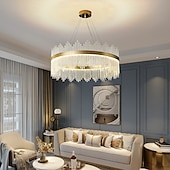 cheap Unique Chandeliers-LED Pendant Light 50 / 60 / 80cm Light Luxury European K9 High end Crystal Chandelier Dimming Ceiling Lamp Suitable for Bedroom Dining Room Study AC110V AC220V