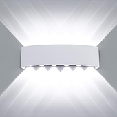 economico applique da esterno-lightinthebox applique da parete a led lampada da parete a led per esterni impermeabile 10w 12w illuminazione su e giù lampada da parete curva a doppia testa per interni lampada da camera moderna
