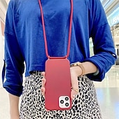 cheap iPhone Cases-Colorful Silicone Lanyard Case for iPhone 16e 16 15 Pro Max Plus 14 13 12 11 Pro Max Mini X XR XS Max 8 7 Plus – Soft Touch, Full Body Protective, Crossbody Strap