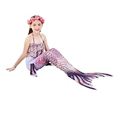olcso Lányok jelmezei-Sellő Ariel Mermaid Tails Fürdőruha Bikini Hableány Szabadság for Lány Gyermek Álarcos mulatság