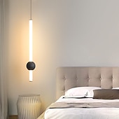 billige Øylys-1-lys 60 cm led pendel lys nordisk nattbord lys moderne enkel stue bakgrunn vegg bar lang linje lysekrone soverom enkelt hode verktøy små pendel lys