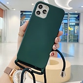 cheap iPhone Cases-Colorful Silicone Lanyard Case for iPhone 16e 16 15 Pro Max Plus 14 13 12 11 Pro Max Mini X XR XS Max 8 7 Plus – Soft Touch, Full Body Protective, Crossbody Strap
