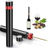 cheap Barware-Air Pump Wine Bottle Opener Safe Portable Stainless Steel Pin Cork Remover Air Pressure Corkscrew Kitchen Tools Bar Accessories
