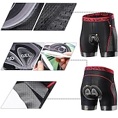 preiswerte Fahrradhosen Herren-Herren Einfarbig Fahrrad Unterwäsche Fahhrad Gepolsterte Shorts / Chamois Mountainbike MTB Straßenradsport Sport 3D-Polster Radfahren Schnelltrocknend Feuchtigkeitsableitend Schwarz Rot Bekleidung
