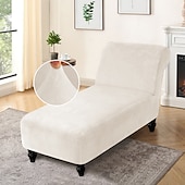 preiswerte Sesselabdeckung &amp; Armless Chair Cover-Stretch Samt Chaiselongue Stuhlhusse elastisch schwarz für Schlafzimmer Wohnzimmer weich strapazierfähig waschbar
