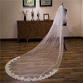 economico Veli sposa-Velum da Sposa a Due Strati Merletto Velum da Cattedrale con Paillettes  Ricami Tulle per impressionare