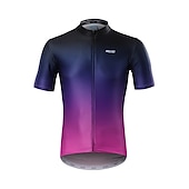 economico Maglie da uomo-Per uomo Maglia da Ciclismo Sfumatura Manica Corta Bicicletta Maglia con 3 tasche posteriori Strisce Riflettenti Tasca Posteriore Elastico Dislittamento Gli sport Nero Giallo Viola scuro Abbigliamento