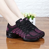 baratos Ténis de Dança-tênis de dança de malha respirável feminino – perfeito para dança fitness, dança moderna, dança jazz e mais sapatos femininos