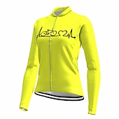 ieftine Tricouri pentru femei-Pentru femei Jersey de ciclism Inimă Grafic Amuzant Manșon Lung Bicicletă Jerseu Topuri cu 3 buzunare spate Ciclism montan Ciclism stradal Uscare rapidă Dungi reflectorizante Înapoi de buzunar