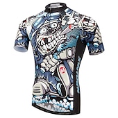 tanie Męskie zestawy odzieżowe-Męskie Koszulka i szorty z szelkami na rower Zestaw koszulek rowerowych Krótki rękaw Kolarstwo górskie Kolarstwie szosowym Lato Wiosna Zima Czarny Niebieski Miętowy Wzory Śmieszne Rower Wkładka 3D