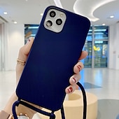 cheap iPhone Cases-Colorful Silicone Lanyard Case for iPhone 16e 16 15 Pro Max Plus 14 13 12 11 Pro Max Mini X XR XS Max 8 7 Plus – Soft Touch, Full Body Protective, Crossbody Strap