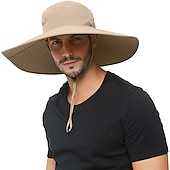 billiga Huvudbonader för utomhusbruk-bred rand solhatt hink hatt upf50 + vattentät packbar snabb torr vår sommar polyester hatt för fiske camping&amp;amp; vandring