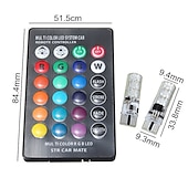 cheap LED Corn Lights-RGB LED Car Light 1 Set T10 RGB LED 5050 SMD W5W 168 192 Car Clearance Lights 12V Wedge Side Auto Tail Parking Lamp With Remote Control Brake Lights Reversing Backup for Universal All Years