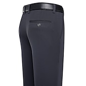 cheap Slim-Men&#039;s Dress Pants Trousers Slacks Flat Front Pants Suit Pants Straight Leg Geometry Stretch No-Iron Formal Wedding Business Classic Style Casual Black Royal Blue High Waist Stretchy