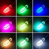 cheap LED Corn Lights-RGB LED Car Light 1 Set T10 RGB LED 5050 SMD W5W 168 192 Car Clearance Lights 12V Wedge Side Auto Tail Parking Lamp With Remote Control Brake Lights Reversing Backup for Universal All Years
