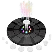 cheap Underwater Lights-Solar Fountain Upgraded Innovative Solar Powered Fountain Pump Colorful 160mah Battery Solar Water Fountain Pump 3W 5V LED Lights Floating Garden Fountain Pump Swimming Pools Pond Lawn Decor