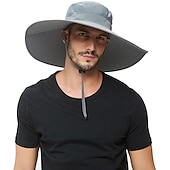 billiga Huvudbonader för utomhusbruk-bred rand solhatt hink hatt upf50 + vattentät packbar snabb torr vår sommar polyester hatt för fiske camping&amp;amp; vandring