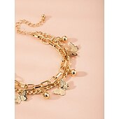cheap Bracelets &amp; Bangles-Women&#039;s Chain Bracelet Vintage Bracelet Layered Butterfly Fashion Personalized Elegant Holiday Alloy Bracelet Jewelry Gold For Holiday Date Birthday Beach Festival