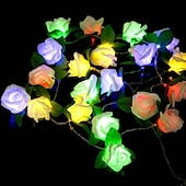 olcso Elemmel működő-rózsalevél tündérfüzér lámpák 3m 20 leds akkumulátoros működés valentin esküvői ünnepi parti házikert dekoráció